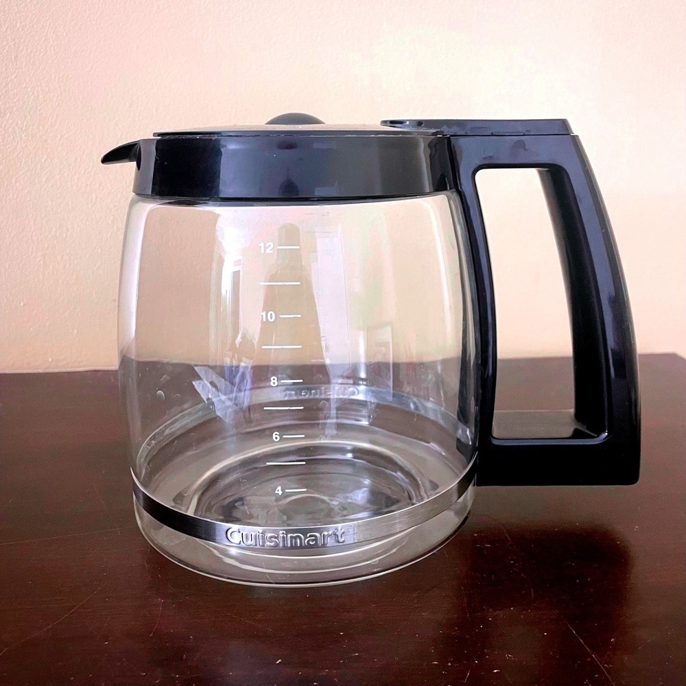 Original Cuisinart 12 Cup Glass‎ Coffee Carafe with Black Lid
